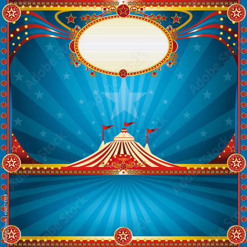 Square circus blue card
