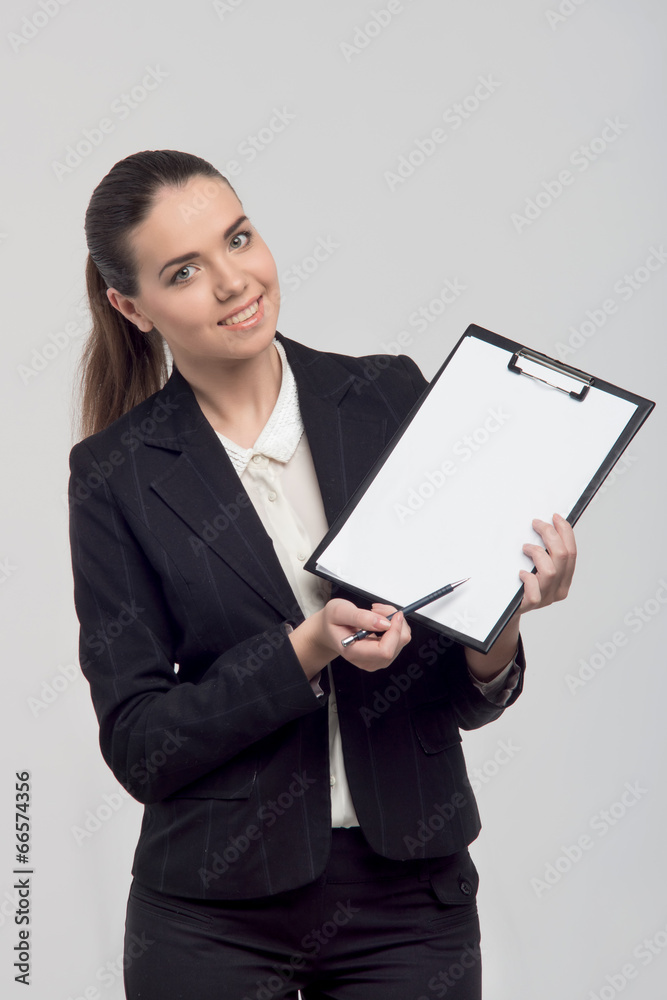 Business lady with documents Business lady with documents