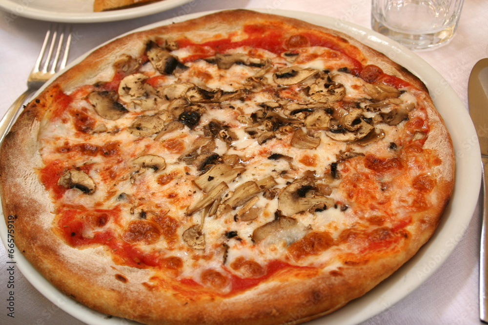 Pizza mit Thunfisch und Pilzen Pizza mit Thunfisch und Pilzen