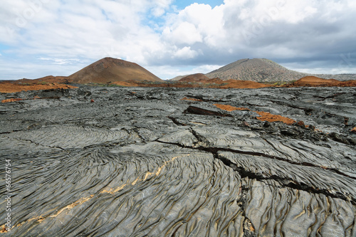 Volcanic landscape of Santiago island photo