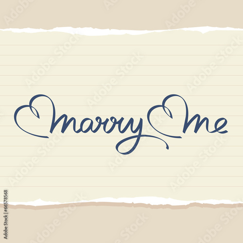 marry me wedding hand lettering handmade calligraphy