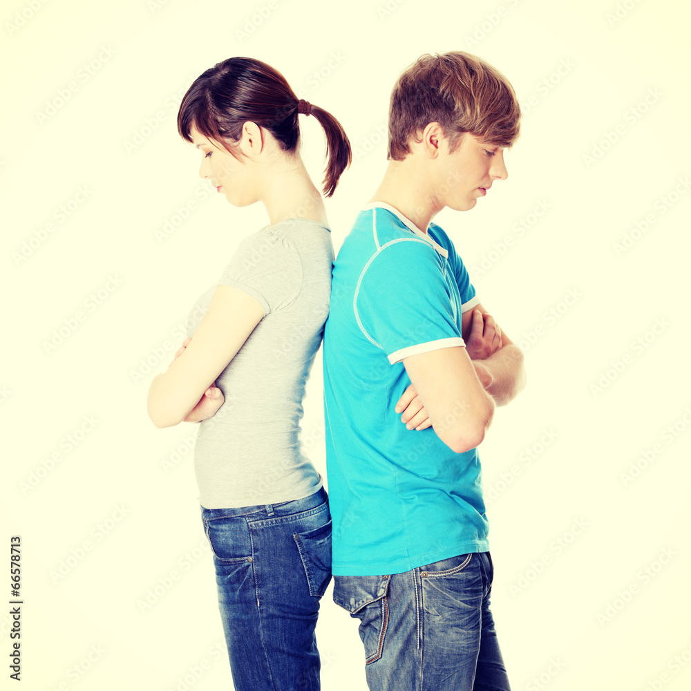 Pensive couple having an argument Pensive couple having an argument