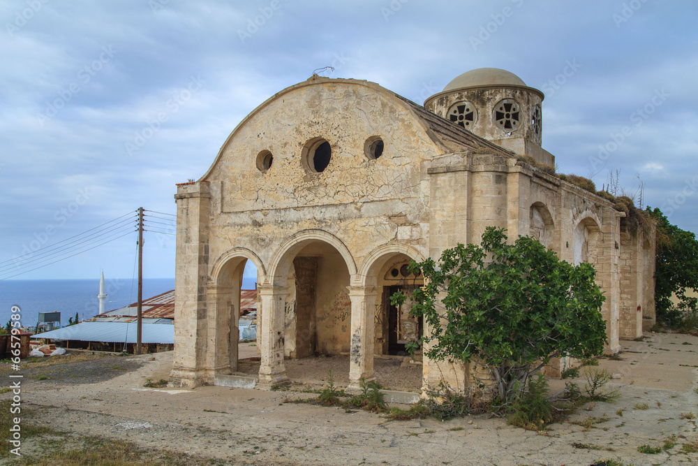 An old ruined church near Kyrenia (Girme), Cyprus