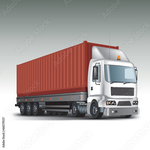 Truck with cargo container