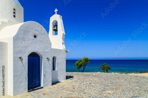 Chapel on a shore in Greece