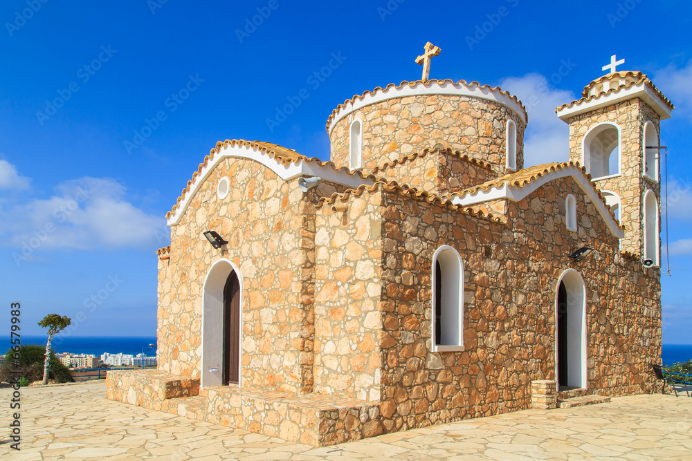 Church on a hill in Protaras, Cyprus