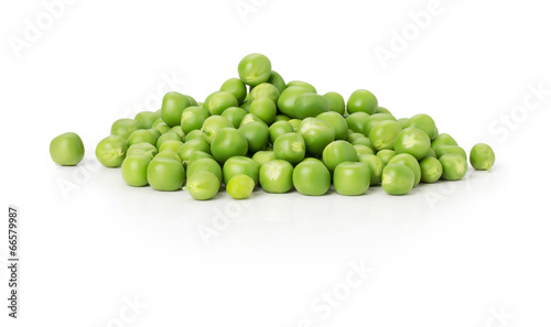 green peas on the white background
