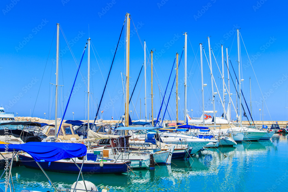 Boats in a port in Kyrenia, Cyprus
