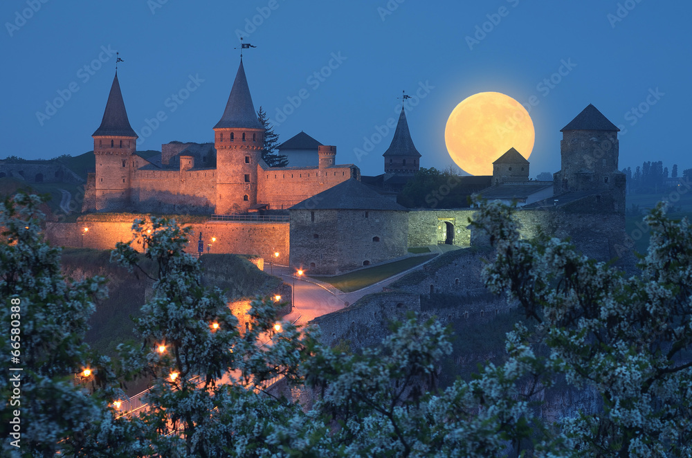 Old fortress with illumination Old fortress with illumination