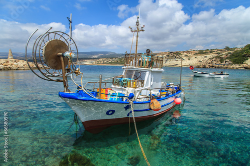 Fishing boats in a port in Pafos, Cyprus photo