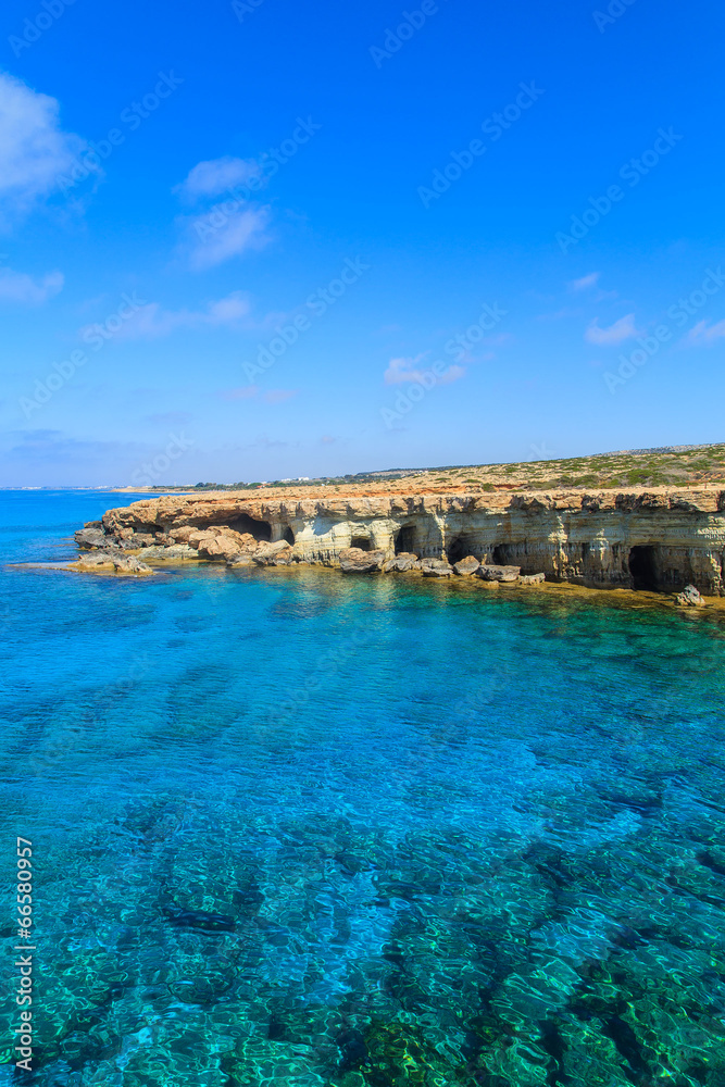 A view of a sea shore in Kavo Greko nenar Aiya Napa, Cyprus