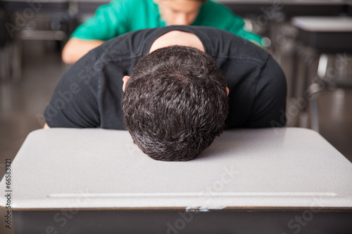 Φωτογραφία Frustrated high school student in a classroom