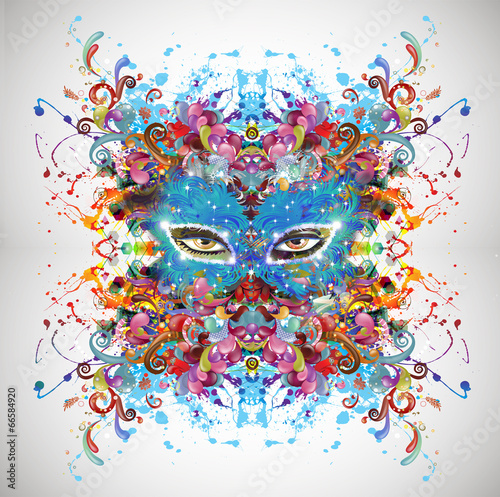 Абстрактная маска карнавала глазами © reznik_val