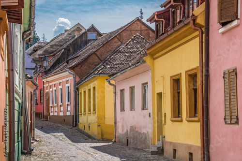 Street with colorful houses in Sighisoara © venemama