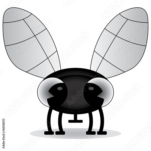 black and white illustration of a baby fly