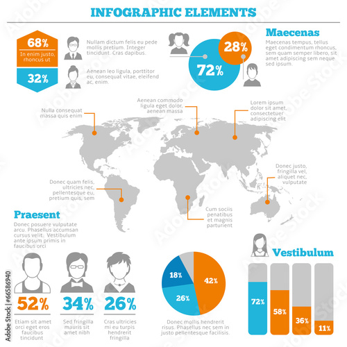 Avatar infographic elements layout