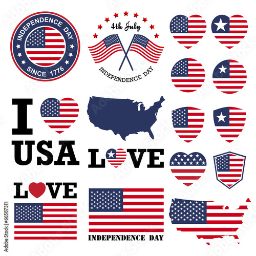Independence day badge and label