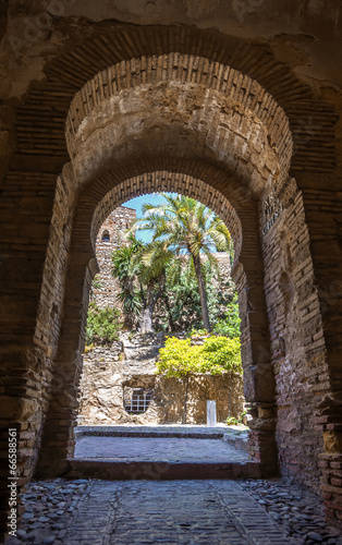 Interior of the Alcazaba of Malaga  Spain