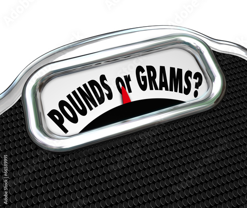 Pounds or Grams Words Scale Unit Measurement Standards photo