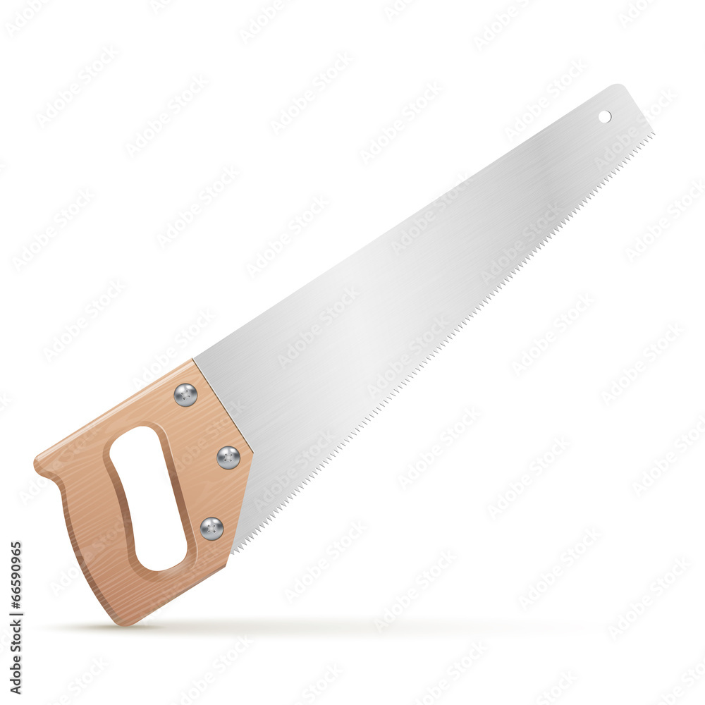 Wooden classic handsaw isolated on white background Wooden classic handsaw isolated on white background