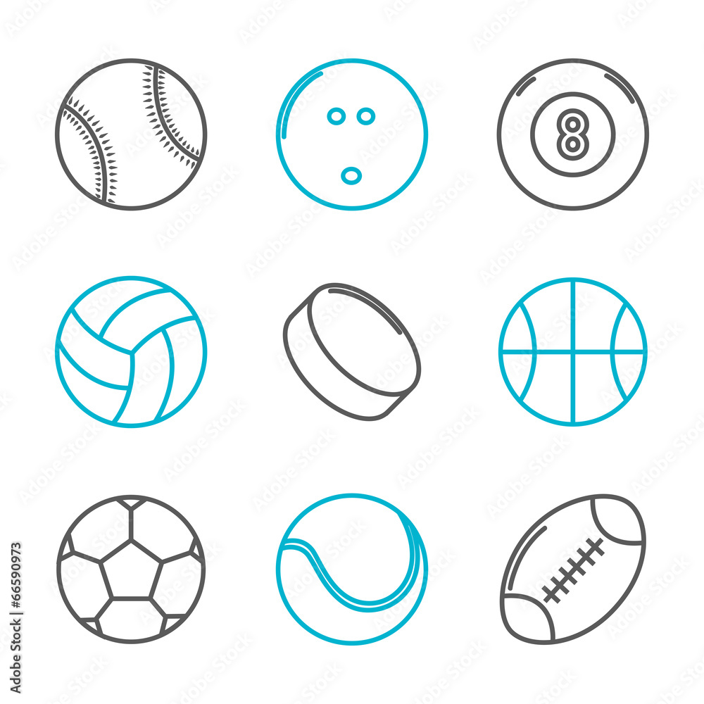 Simple trendy sport icons set Simple trendy sport icons set
