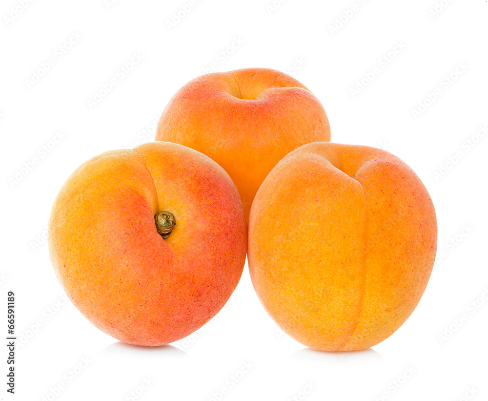 Fresh apricots isolated on white Fresh apricots isolated on white