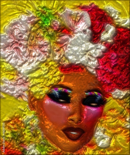 Metallic abstract  woman s face