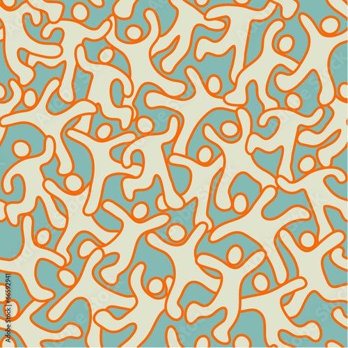 cute seamless overlapping people pattern