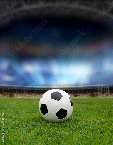 Soccer ball on the field of stadium © byrdyak