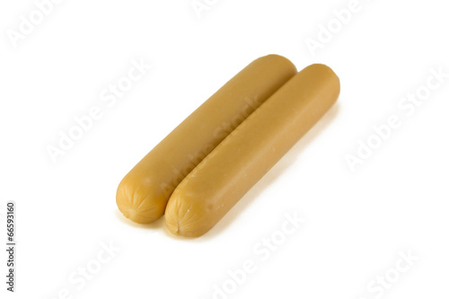 Sausages isolated on a white background.