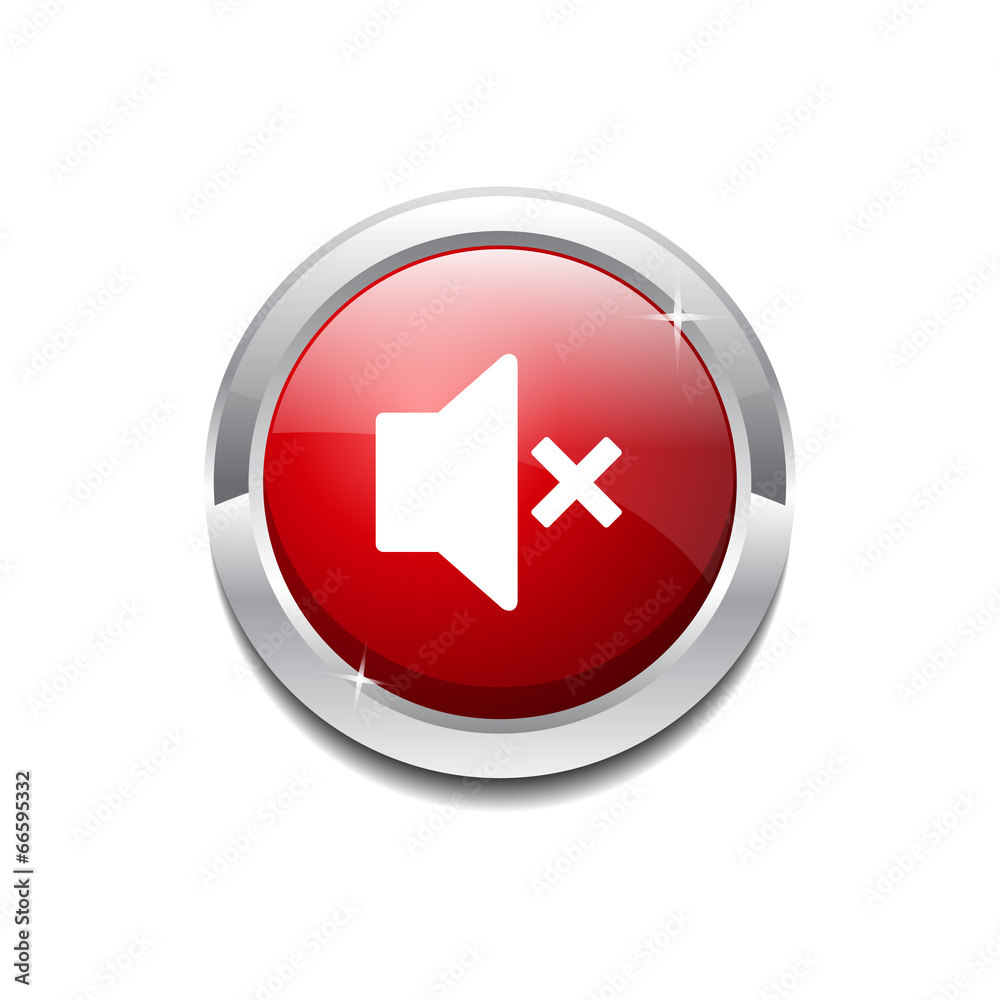 Mute Circular Red Vector Web Button Icon Mute Circular Red Vector Web Button Icon