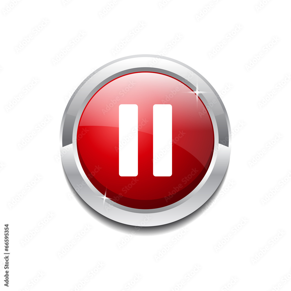 Pause Circular Vector Red Web Icon Button Pause Circular Vector Red Web Icon Button