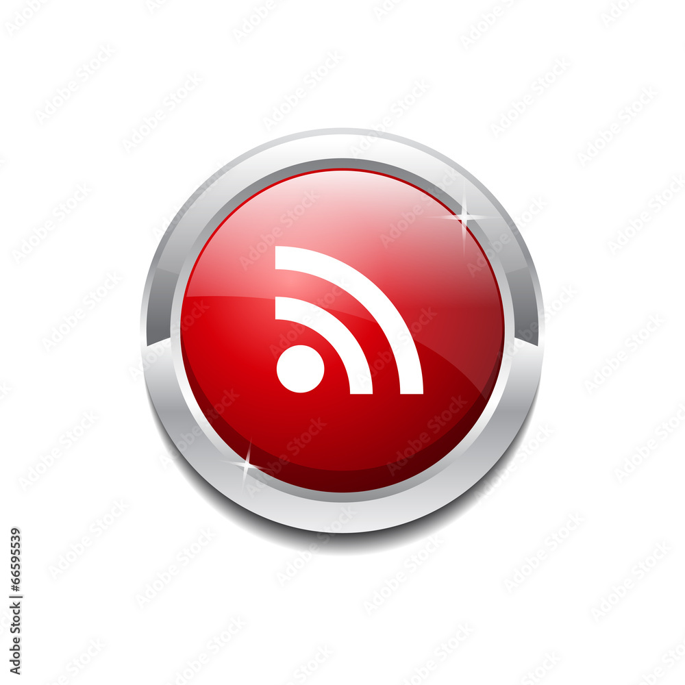 RSS Circular Vector Red Web Icon Button RSS Circular Vector Red Web Icon Button