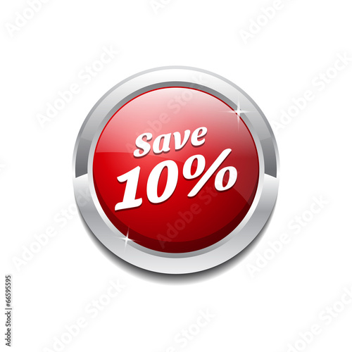Free Download Save 10 Percent Glossy Shiny Circular Vector Button - GFXLoad