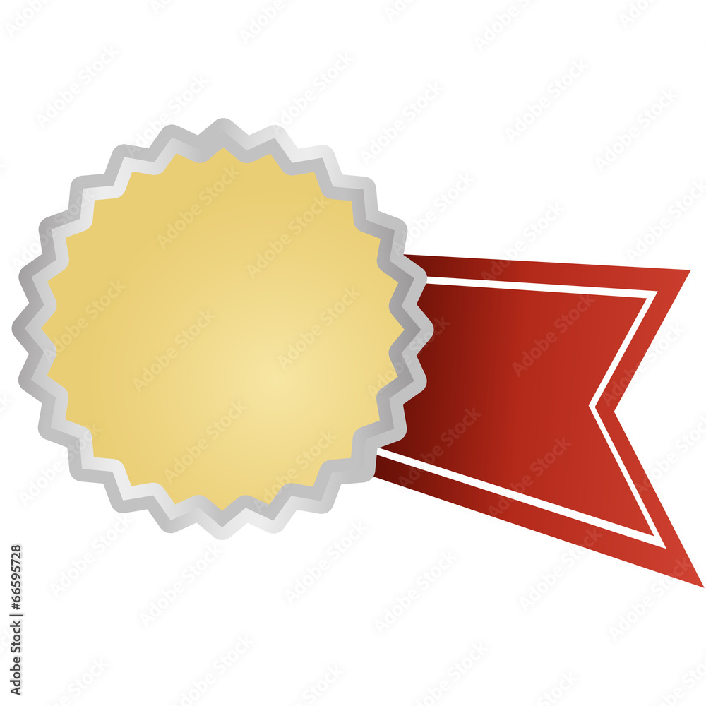 gold button with ribbon