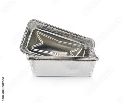 Foil Container isolated on white background.