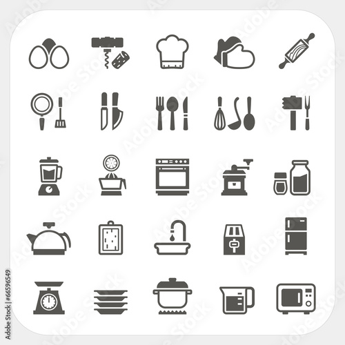 Kitchen and cooking icons set