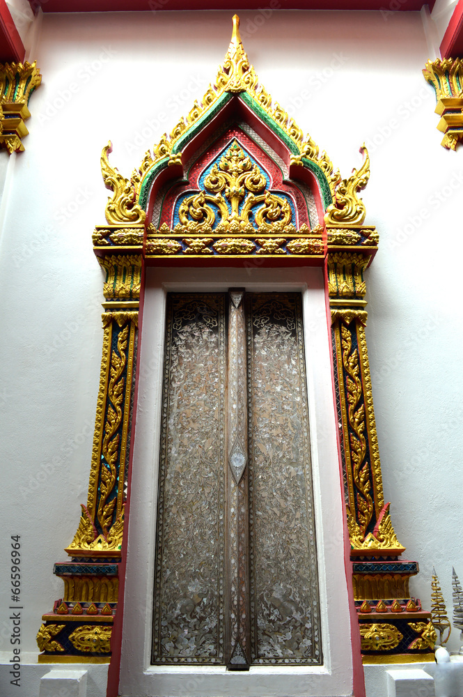 Thai buddhism temple door, Nakhon Pathom