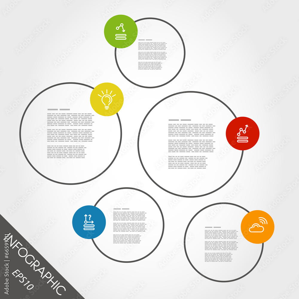 colorful infographic circles with icons colorful infographic circles with icons