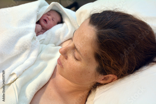Pregnancy - pregnant woman and newborn