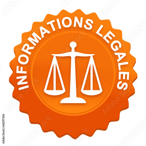informations légales sur bouton web denté orange