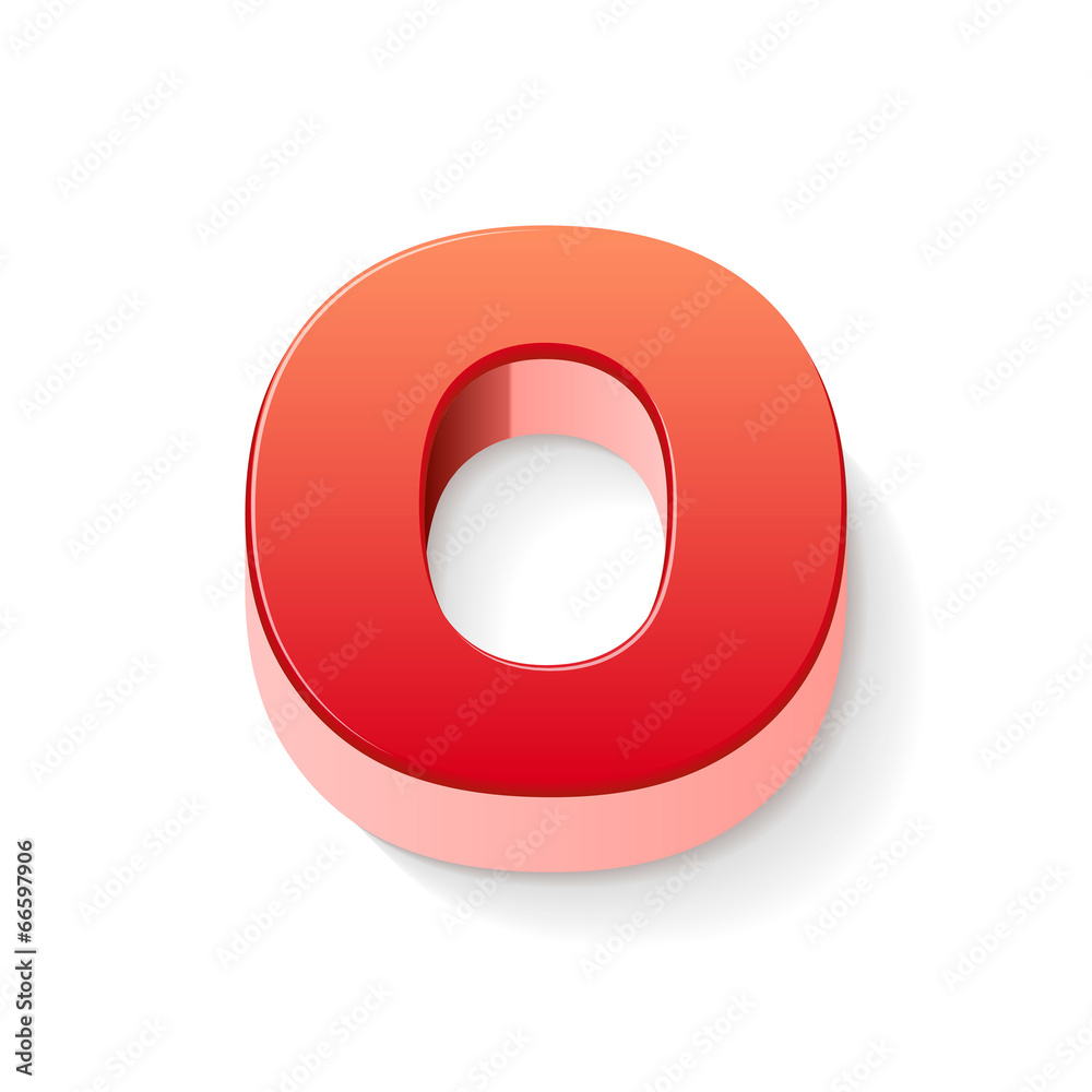3d red letter O