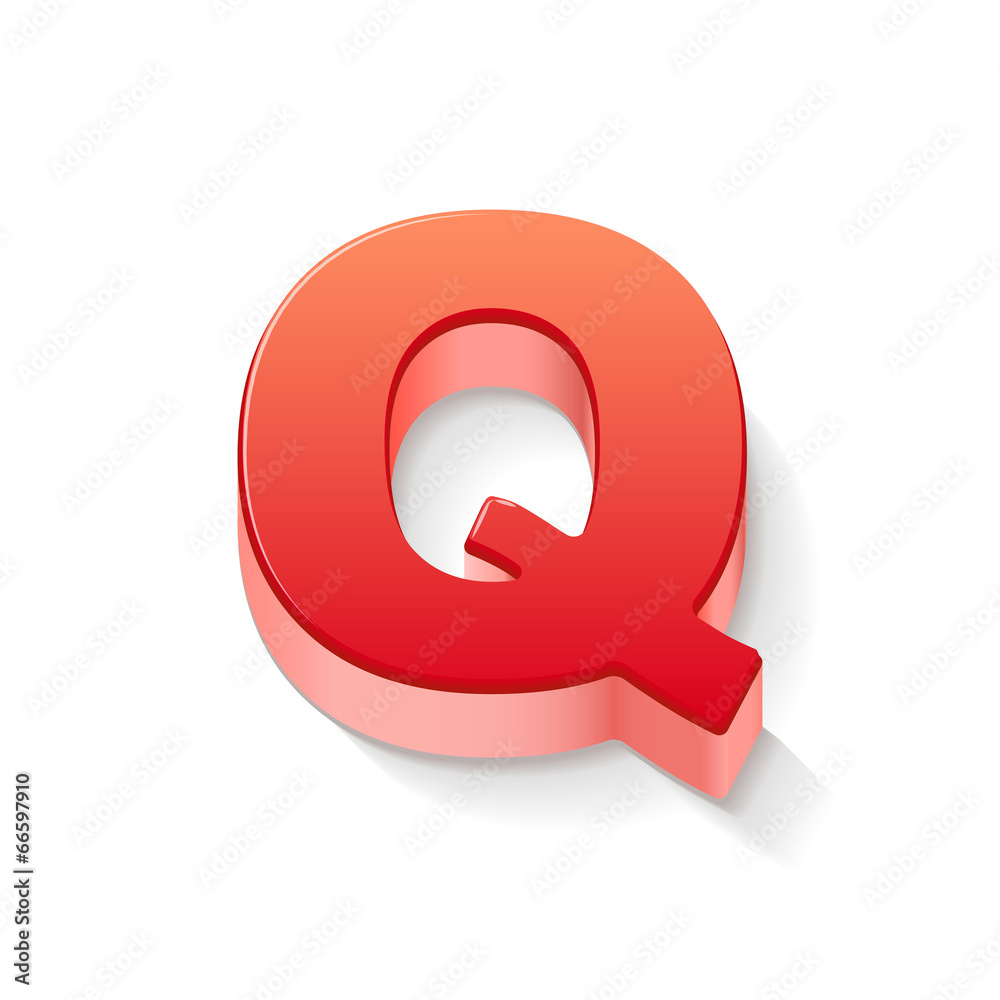 3d red letter Q 3d red letter Q