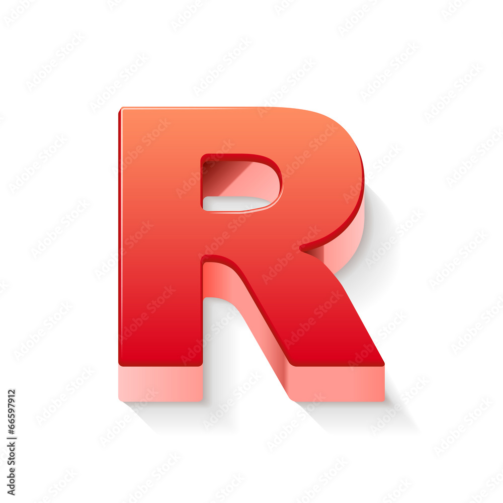 3d red letter R 3d red letter R