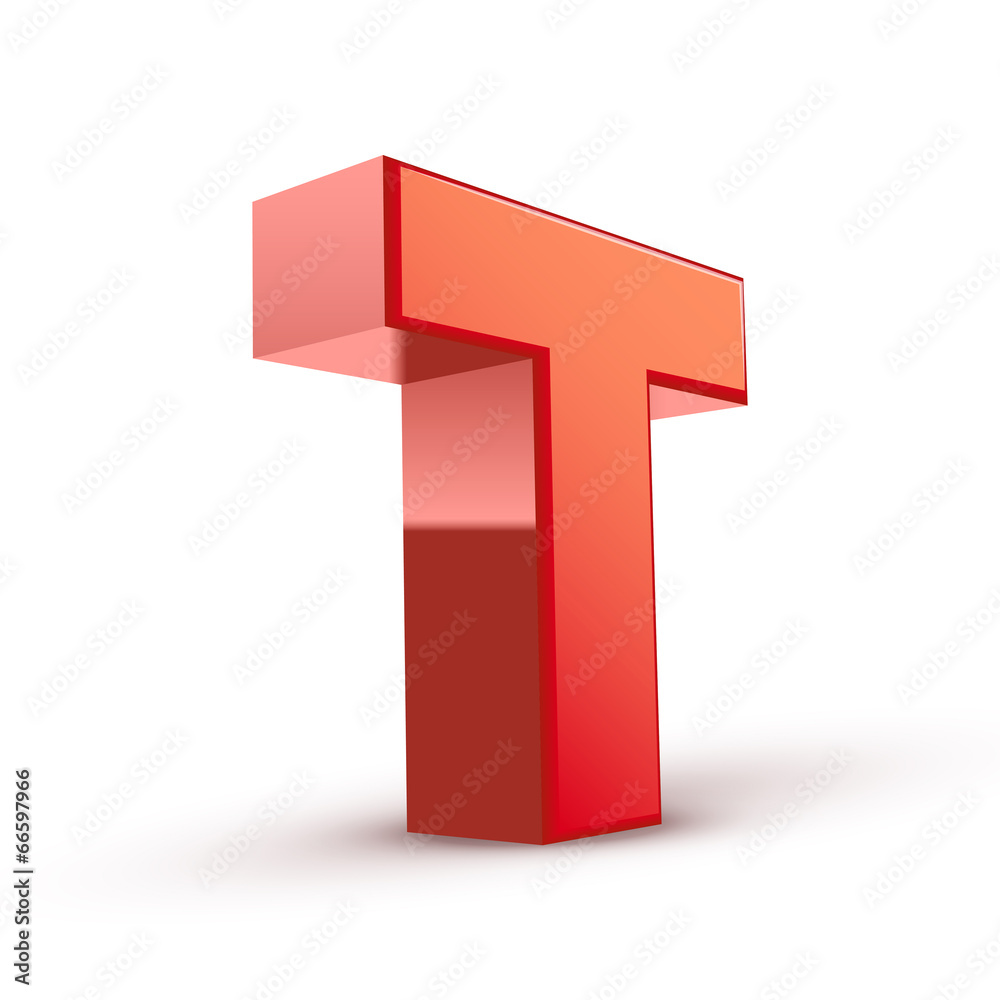 3d red letter T 3d red letter T