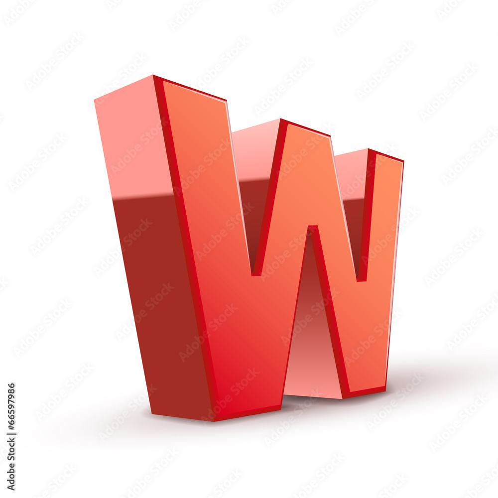 3d red letter W 3d red letter W