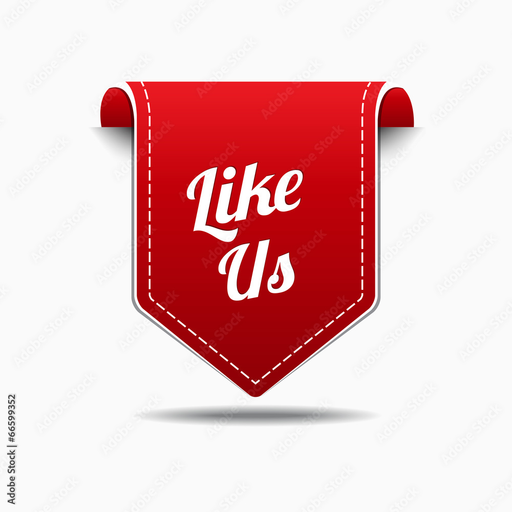 LIke Us Red Label Icon Vector Design LIke Us Red Label Icon Vector Design
