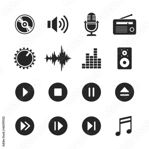 Music and sound icons - Simplus series