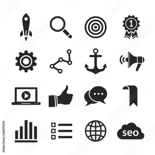 Search engine optimization icon set