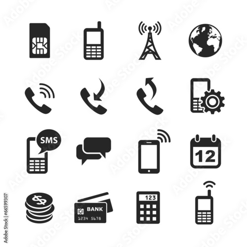 Mobile account management icons